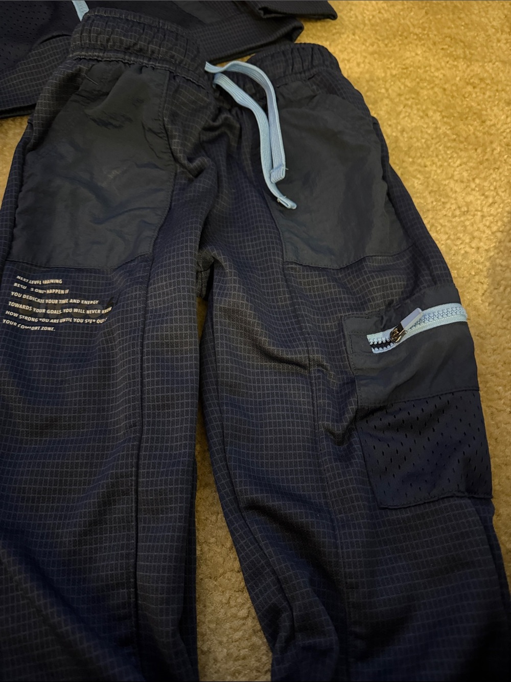 Athletic Works Navy Blue Hoodie & Pants Set with Light Blue Accents - Picture 3 of 4